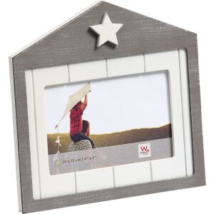Walther Fotorahmen Dreams grau 10x15 cm Hausform Sterndekor