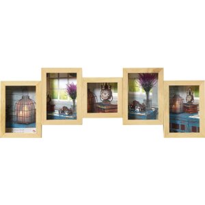 Galerierahmen Rustic 4 Fotos 10x15 cm und 10x10 cm Natur...
