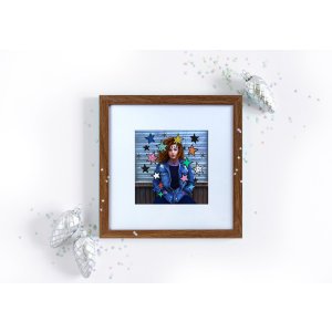 Walther Holzrahmen Fiorito Eiche Dunkel 30x30 cm Passepartout 18x18 cm