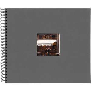 Goldbuch Spiralalbum Bella Vista grau 34x30 cm 40 schwarze Seiten