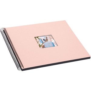 Goldbuch Spiralalbum Bella Vista rosé Leinen 34x30 cm 40 schwarze Seiten