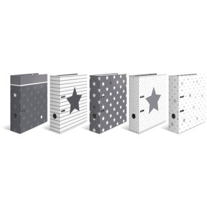 Herma Motivordner A4 Stars Weiß mit grauen Sternen