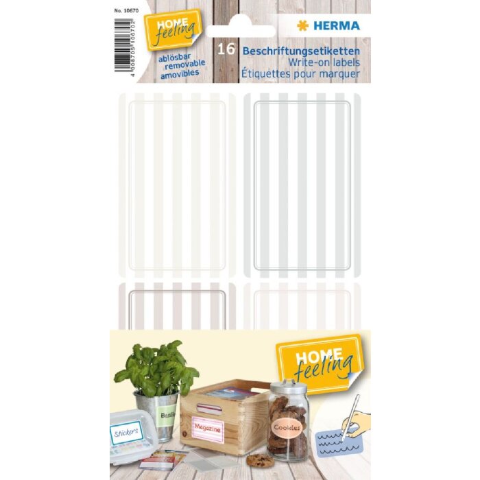 Herma HOME Beschriftungsetiketten 52x82 mm Grau-Braun ablösbar
