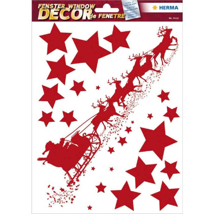Herma DECOR Fensterbild Schlittenfahrt, weiß, 210 x 297 mm, 15 Stück