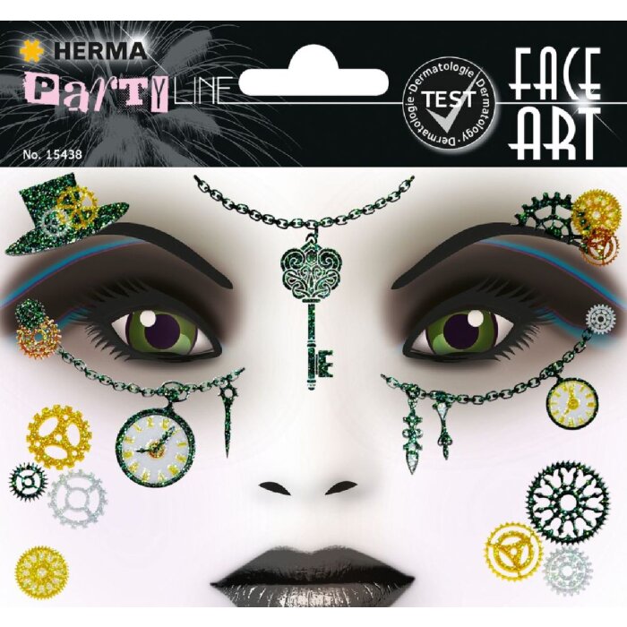 Herma FASHIONLine Face Art Sticker Steampunk Amelia, Steampunk, 1 Blatt
