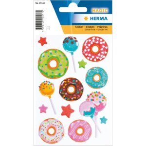 Herma MAGIC Sticker Sweeties mit glänzendem Glitter