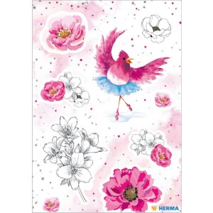 Herma DECOR Sticker Rosalia beglimmert, 2 Blatt mit 16...