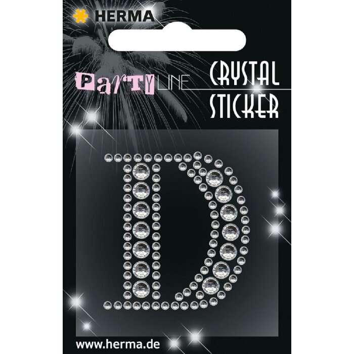 Herma FASHIONLine Crystal Sticker Buchstabe D silber 83x0 mm