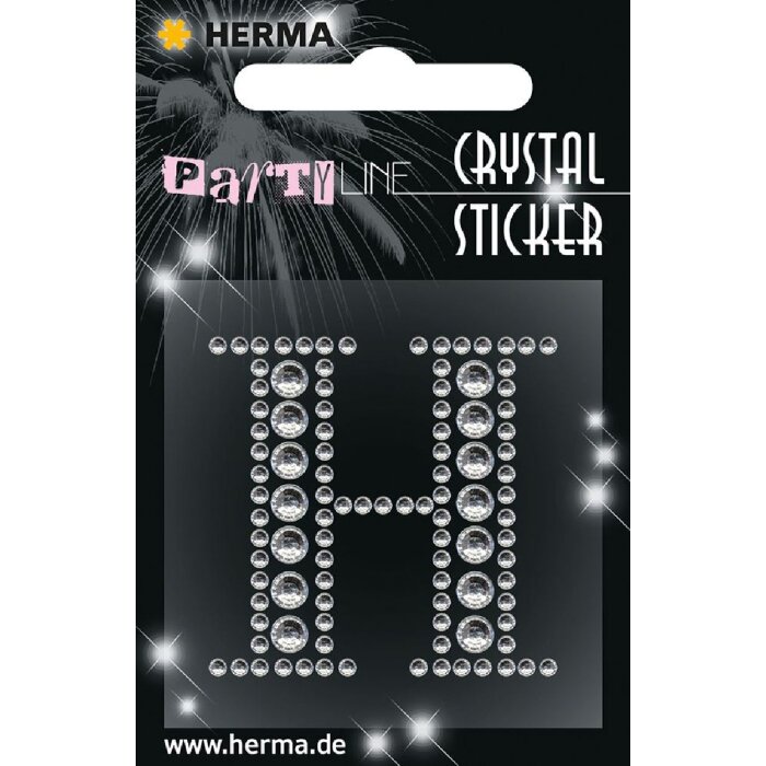 Herma FASHIONLine Crystal Sticker "H" silber 83x0 mm