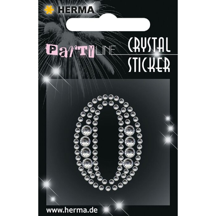 Herma FASHIONLine Crystal Sticker "0";"Herma Crystal Sticker, Silber, 10 Stück