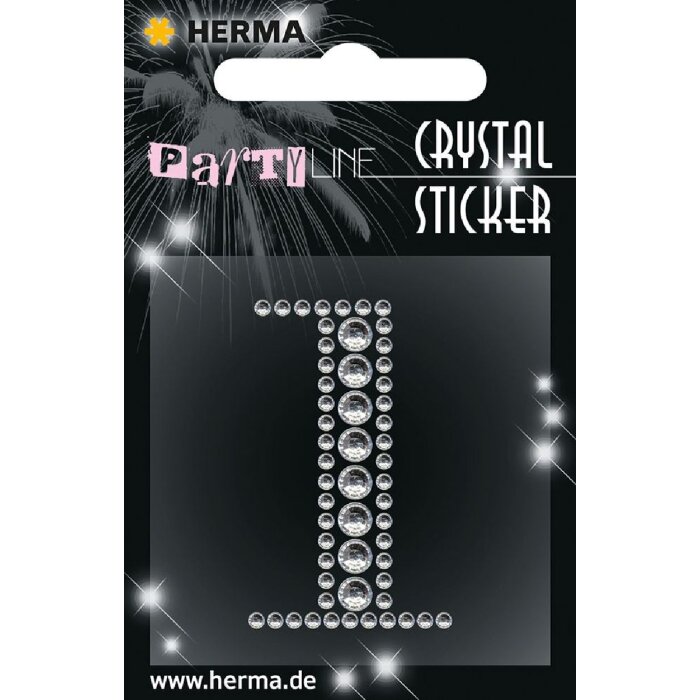 Herma FASHIONLine Crystal Sticker "1" Herma Crystal Sticker, silber, 83x0 mm