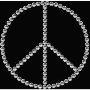 Herma FASHIONLine Crystal Sticker Peace, weiß, 53 x...