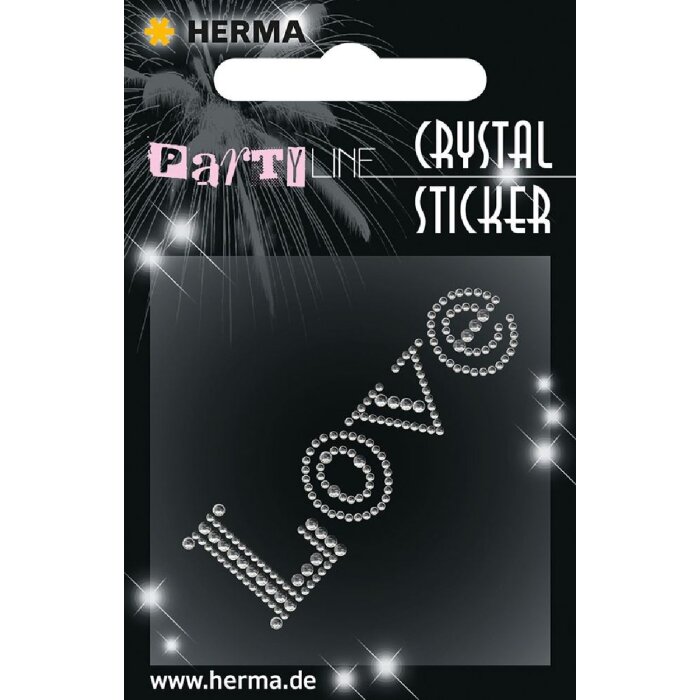 Herma FASHIONLine Crystal Sticker Love, Weiß, 53 x 83 mm