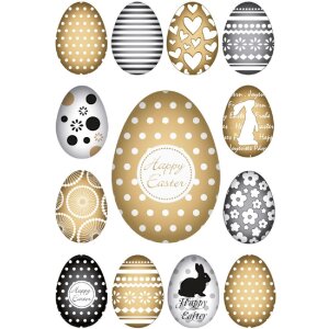 Herma DECOR Sticker Happy Easter Goldeier, Gold, 39...