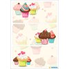 Herma DECOR Sticker Cupcakes 3 Blatt 9 Sticker Papier für Geschenke und Karten