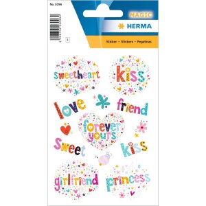 Herma MAGIC Sticker Greetings Folie beglimmert 13 Stück