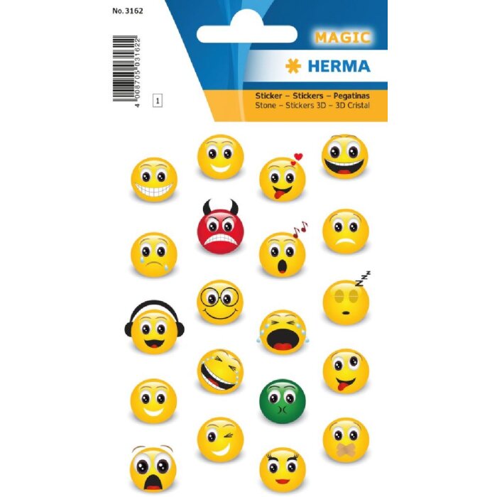 Herma MAGIC Sticker Emojis Stone, 1 Blatt mit 20 Sticker