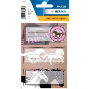 Herma VARIO Schuletiketten Pferde beglimmert 76x35 mm