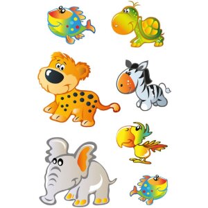 Herma DECOR Sticker Tierkinder, Farbe: Mehrfarbig,...