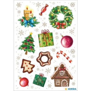Herma DECOR Sticker Weihnachtszeit bunt Weihnachtsmotiv...