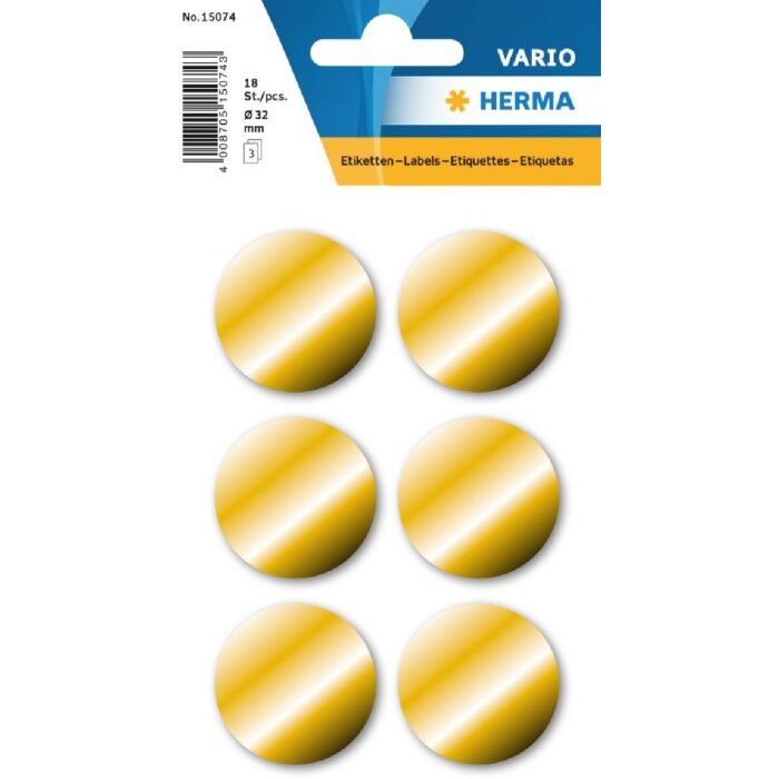 Herma DECOR Goldetiketten Ø 32 mm permanent haftend
