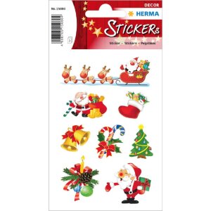 Herma DECOR Sticker Weihnachten Santa Claus, 3 Blatt, 24...