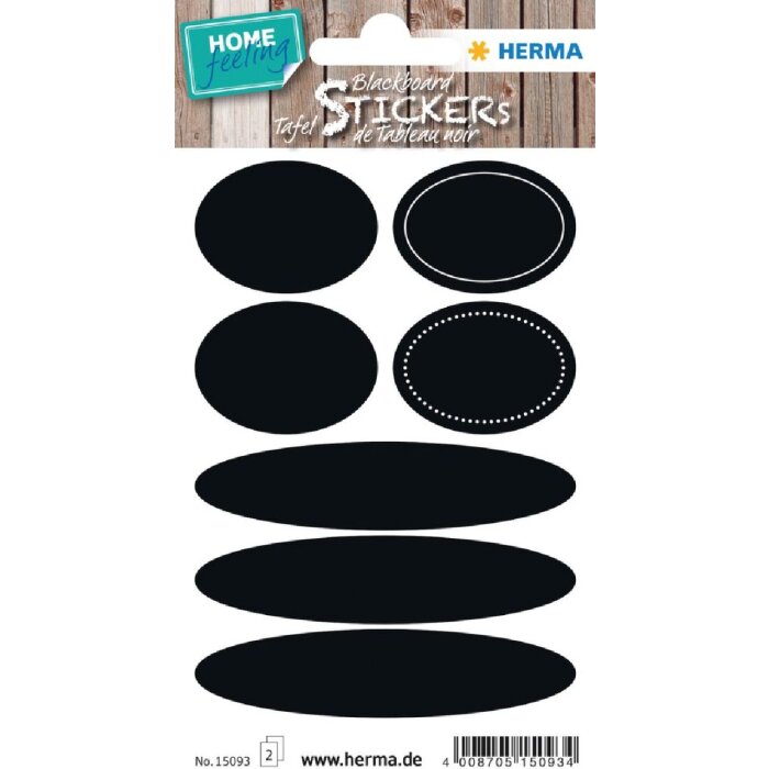Herma HOME Tafeletiketten Oval, Farbe: Weiß, Größe: 14 Stück / 2 Blatt
