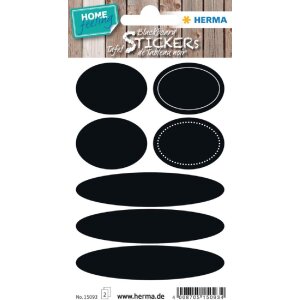 Herma HOME Tafeletiketten Oval, Farbe: Weiß,...