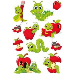 Herma MAGIC Sticker Fritz der Wurm Wackelaugen