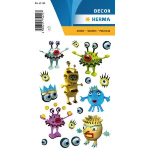 Herma DECOR Sticker Monster WG, weiß, 42 Stück