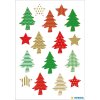 Herma DECOR Sticker Oh Tannenbaum bunt Weihnachtsmotiv 3 Blatt 48 Stück Papier