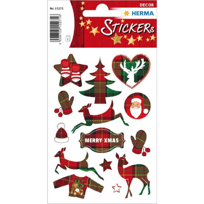 Herma DECOR Sticker My Dear Weihnachtsmotiv bunt 3 Blatt 42 Sticker