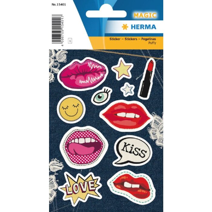 Herma MAGIC Sticker Lip Patches Puffy in Farbe Rosa Größe 10x10 cm