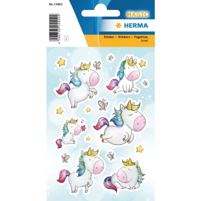 HERMA MAGIC Sticker Einhorn Sternenstaub Jewel 16 Stück