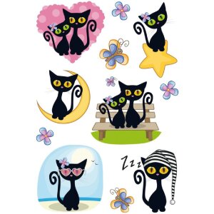 Herma MAGIC Sticker Cute Cat Folie Beglimmert