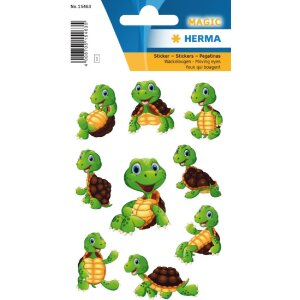 Herma MAGIC Sticker Little Turtle Wackelaugen Blau 1...