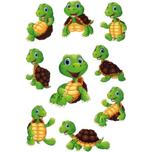 Herma MAGIC Sticker Little Turtle Wackelaugen Blau 1...
