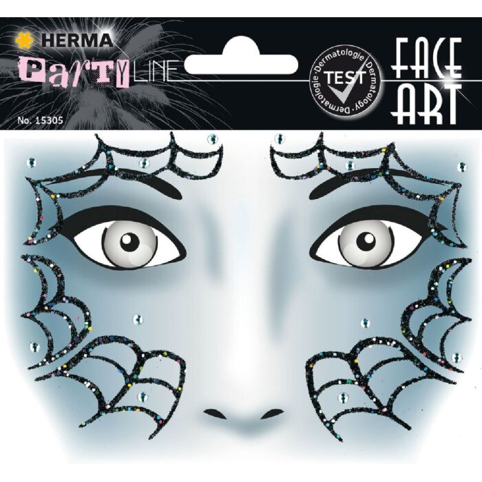 Herma FASHIONLine Face Art Sticker Spider, schwarz, XL