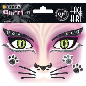 Herma FASHIONLine Face Art Sticker Pink Cat für...