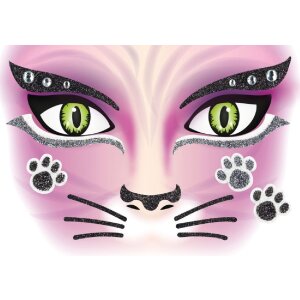 Herma FASHIONLine Face Art Sticker Pink Cat für...