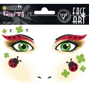 Herma FASHIONLine Face Art Sticker Marienkäfer, rot,...
