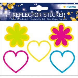 Herma Reflektorsticker Herzen + Blumen, rot,...