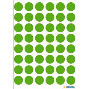 Vielzwecketiketten grün Ø 12 mm rund Papier...