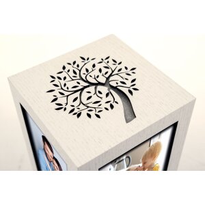 ZEP Fotowürfel Norman für 4 Fotos 10x15 cm drehbarer Holzrahmen 13x13x18 cm