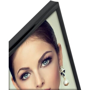 Rama foto ZEP BL01 negru lucios din metal 7x10–20x25 cm