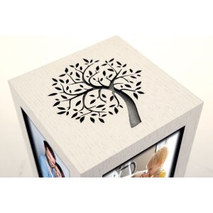 Ramă foto rotativă din lemn Norman pentru 4 fotografii 10x10 cm sau 10x15 cm