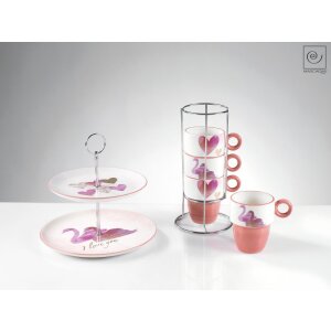 Mascagni 20CA1029 Etagere rosa 25 cm mit 2 Keramikböden