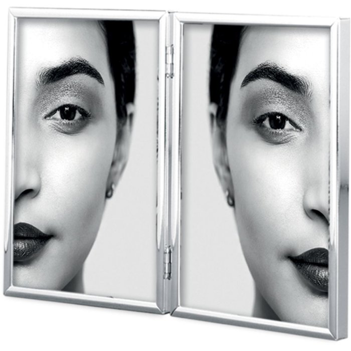 Mascagni 58 Doppelrahmen 10x15 cm silber glänzend zum Hinstellen