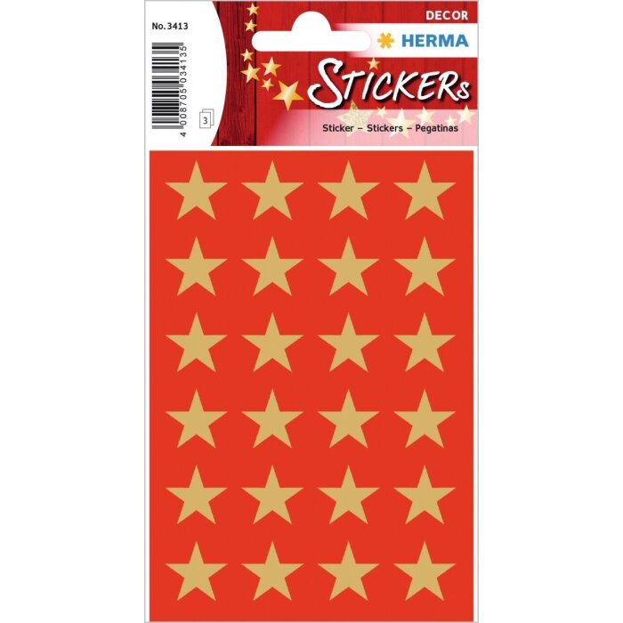 Herma Decor Sticker Sterne 5-zackig gold Ø15 mm