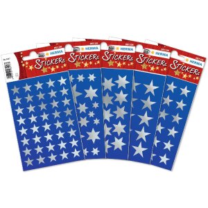 HERMA Sticker Sterne 5-Zackig silber 22 mm